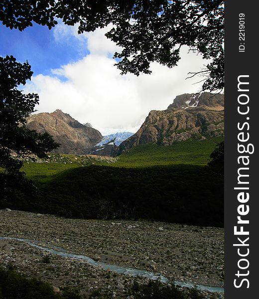 View of one of the many glaciers in the Los Glaciares National Park