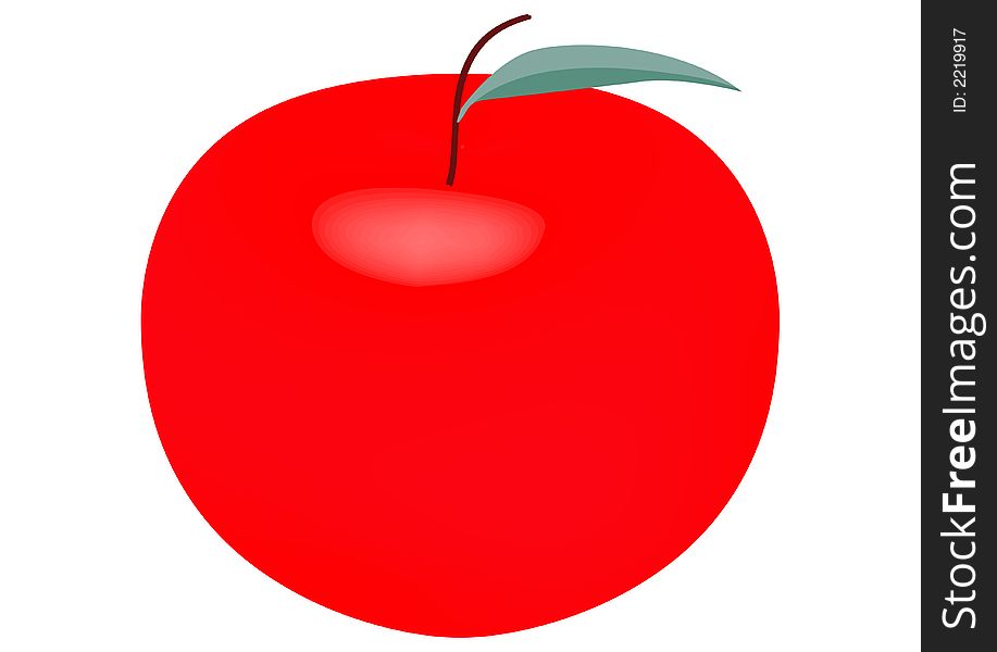 A juicy red apple illustrated with adobe illustrator. A juicy red apple illustrated with adobe illustrator.