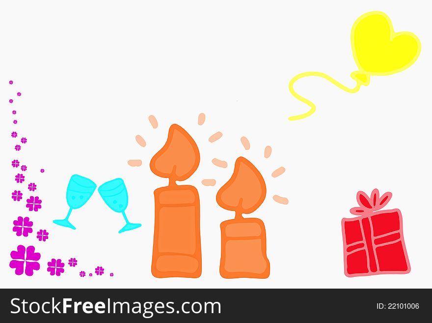 Birthday party colorful illustration background