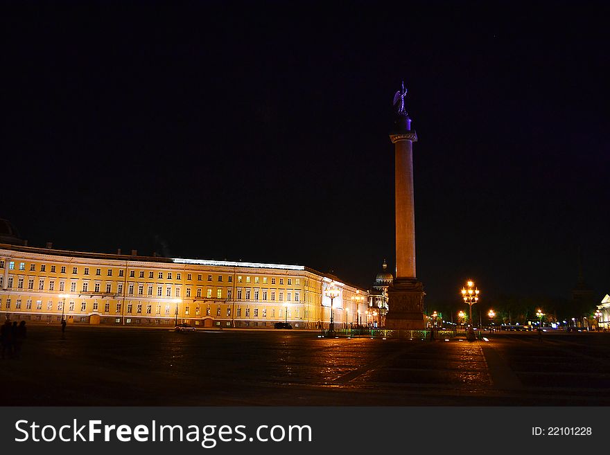 The Palace Square in St.Petersburg at night, Russia