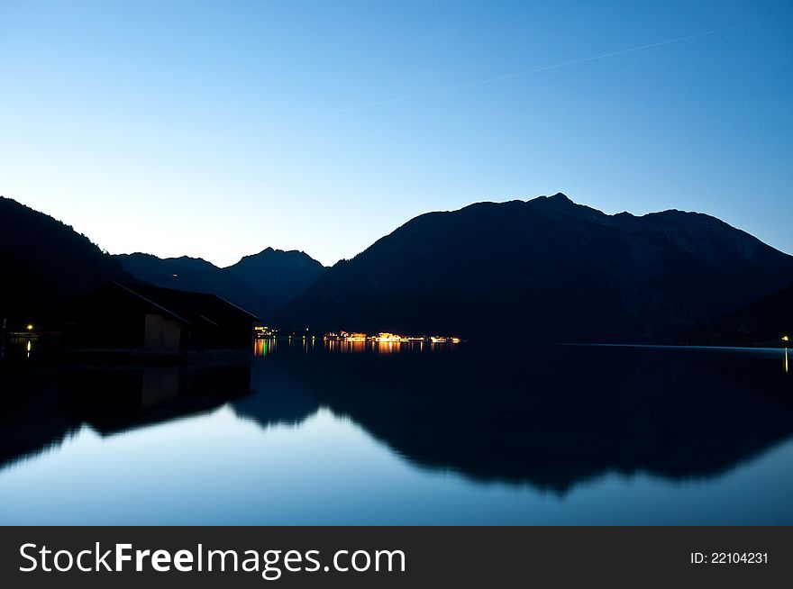 View of Pertisau from Buchau at night