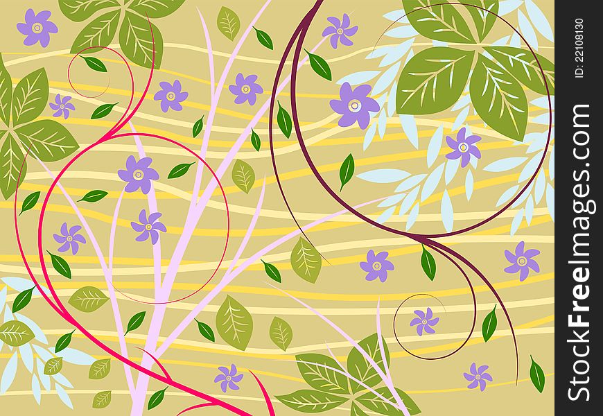 A colorful elegant background composed of plants and flowers. A colorful elegant background composed of plants and flowers
