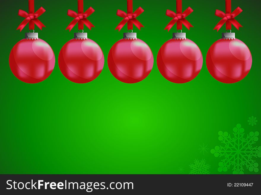 A red Christmas ball. Colorful abstract background