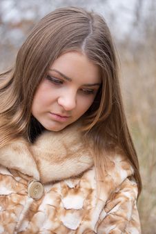 Young Woman In A Fur Coat Stock Photography Young Woman In A Fur Coat Stock Photography