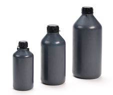 Black Plastic Bottle Of Three Measures Royalty Free Stock Photo
