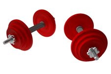 Red Weightlifting Weights - Dumbells Stock Images Red Weightlifting Weights - Dumbells Stock Images