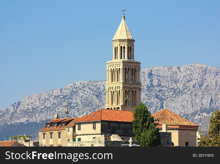Bell tower in Split, Croatia, Dalmatia. Bell tower in Split, Croatia, Dalmatia