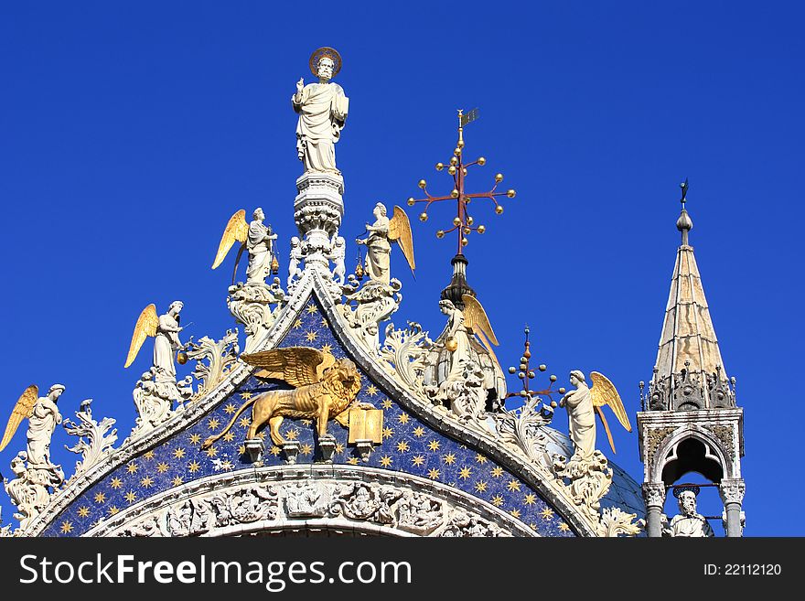 The view of the top of st. mark's square in the heart of venice. The view of the top of st. mark's square in the heart of venice