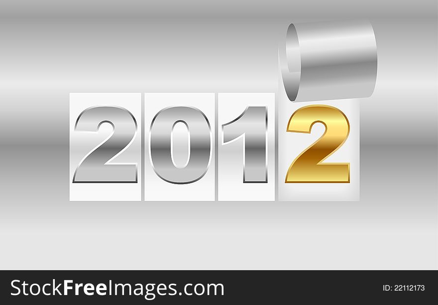 New Year's metallic background sheet of with curl. New Year's metallic background sheet of with curl