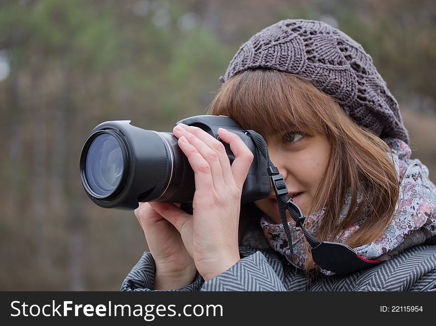 Photographing girl