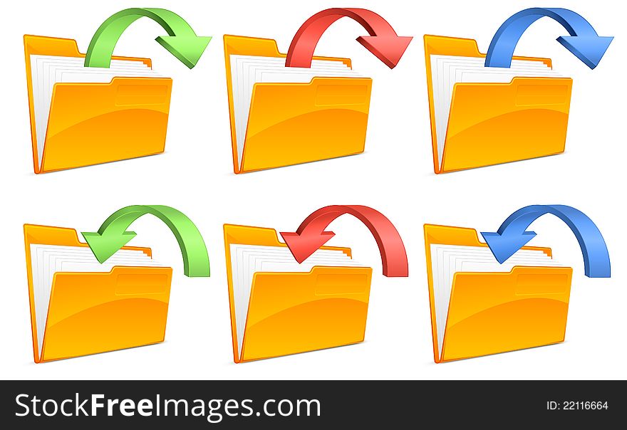 Folder with arrows, on white background vector illustration. Folder with arrows, on white background vector illustration