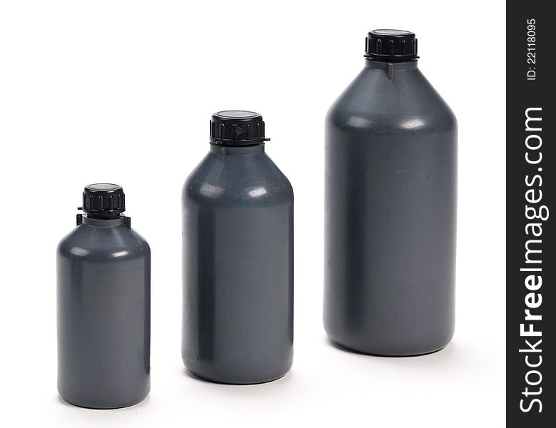 Black Plastic Bottle Of Three Measures