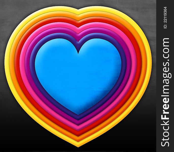 Illustration of a heart with rainbow colors. Illustration of a heart with rainbow colors