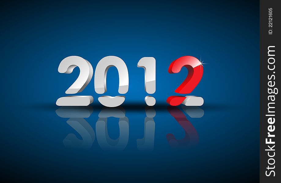 New year 2012, 3d illustration