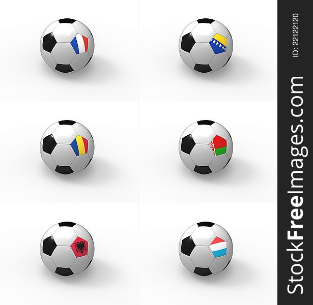 Euro 2012, soccer ball with flag - Group D