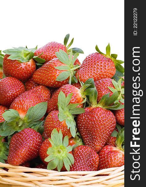 Strawberries Basket Isolated