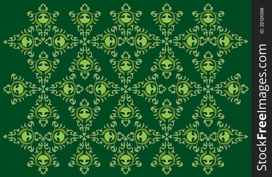 Green Retro Style Pattern
