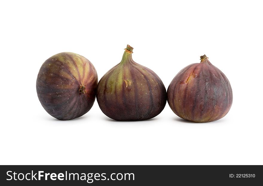 Three freshness figs on white background. with clipping path