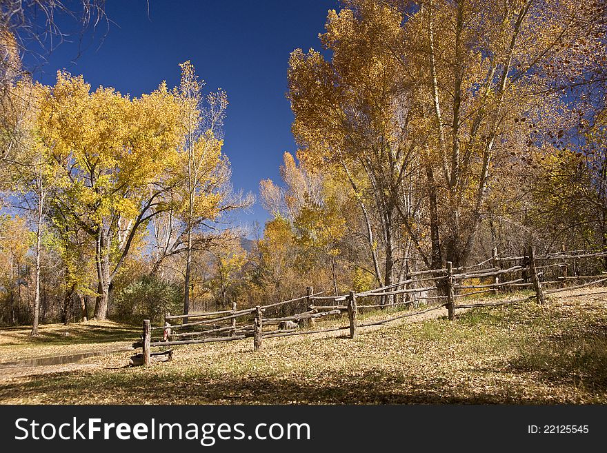 A peaceful autumn setting in rural New Mexico. A peaceful autumn setting in rural New Mexico