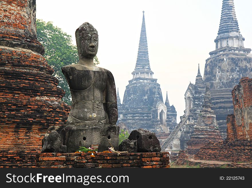 Headless and armless Buddha image in Ayutthaya