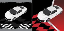 Sport Car On The Abstract Background Stock Photos