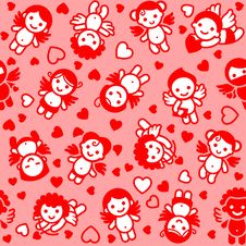 Cupids Set, Red Icons Stock Photography Cupids Set, Red Icons Stock Photography