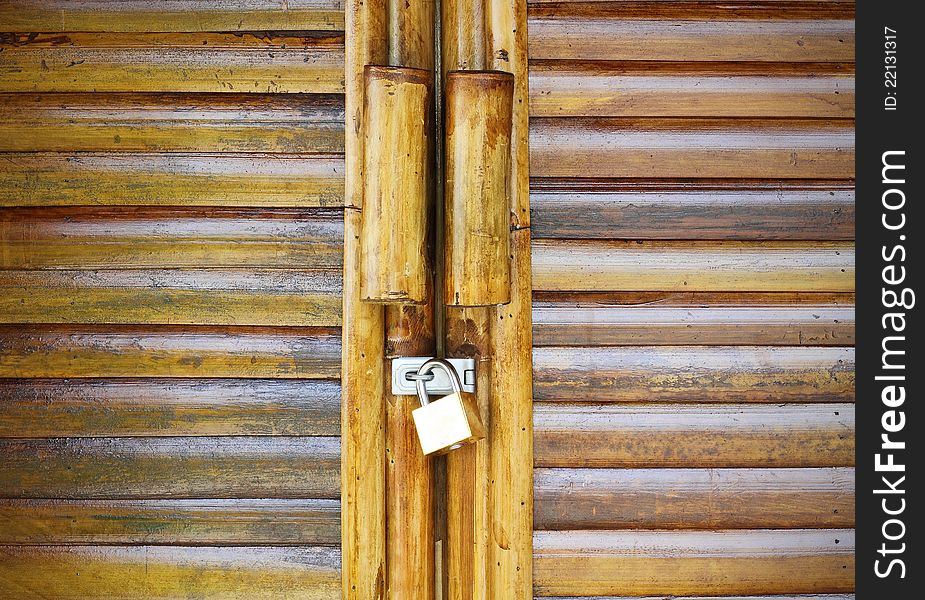 beautiful bamboo door and lock key