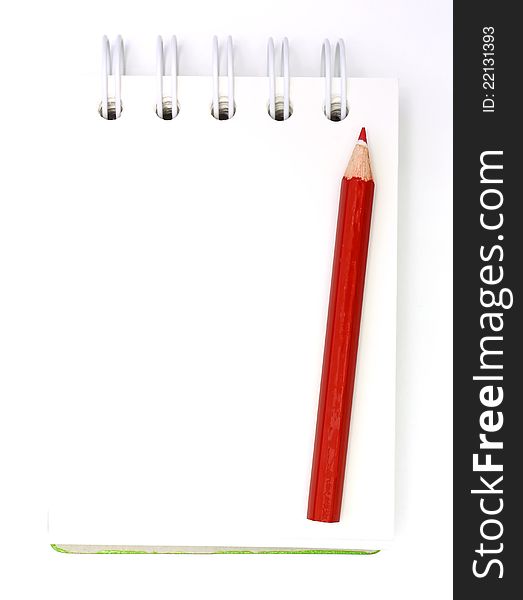 Note Book And Red Pencil