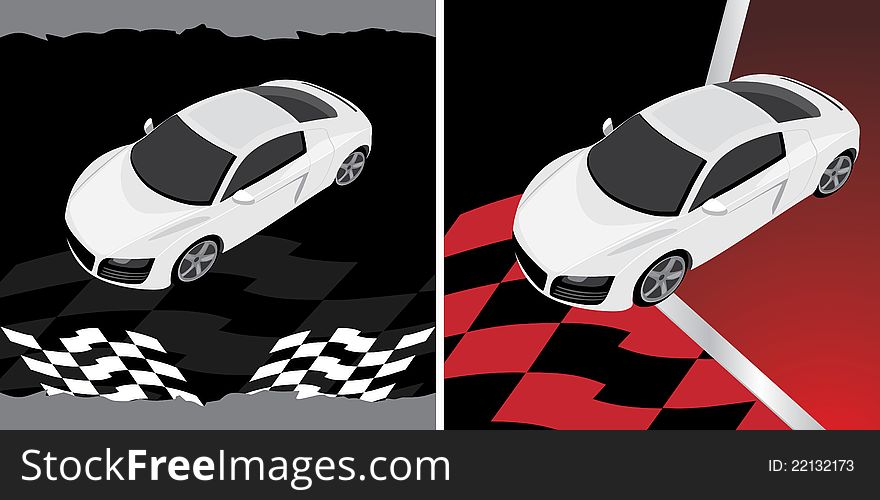 Sport car on the abstract background