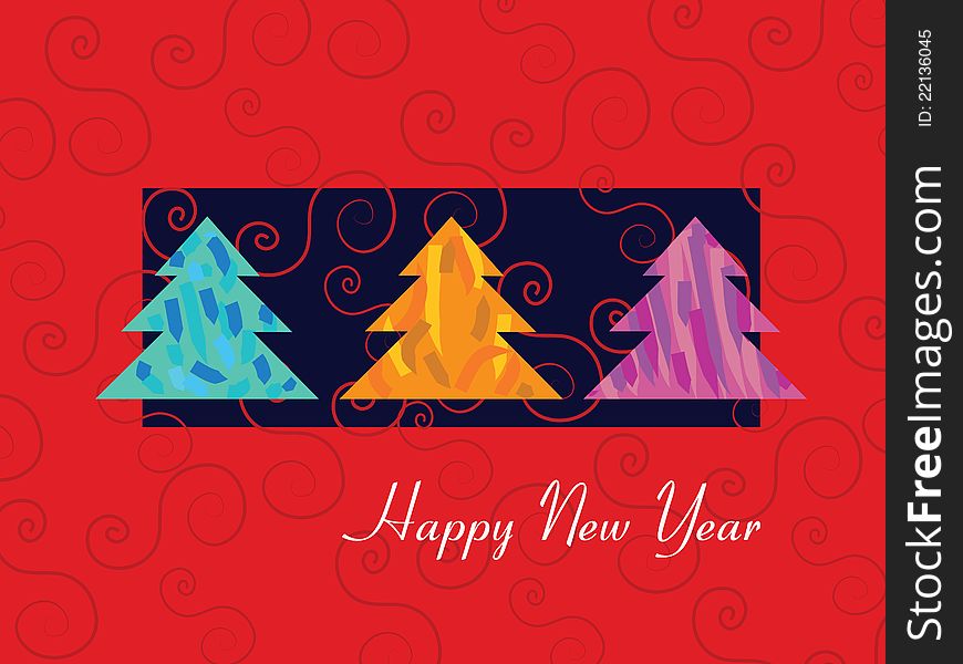 A red new year card. A red new year card