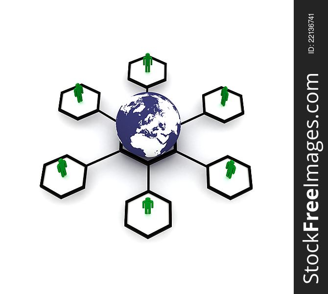 Concept image representing network, networking, connection, social networks, communications.