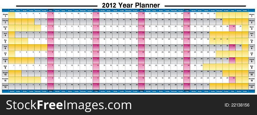 New Year 2012 year planner
