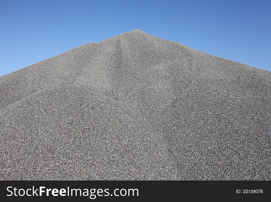 Gray gravel mound mountain for concrete making