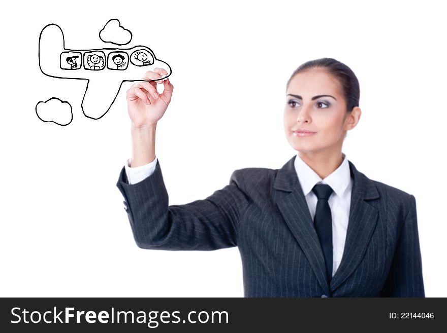 Young Businesswoman With An Empty Diagram