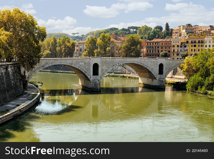 Bridge Over The Tiber River