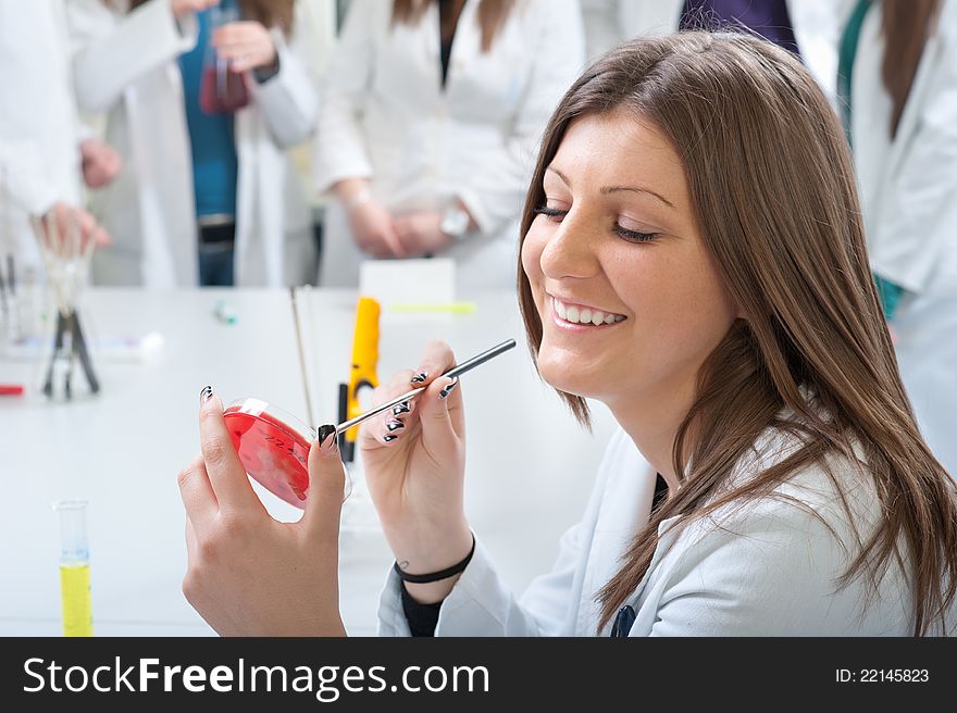 Portrait of medical students in the laboratory