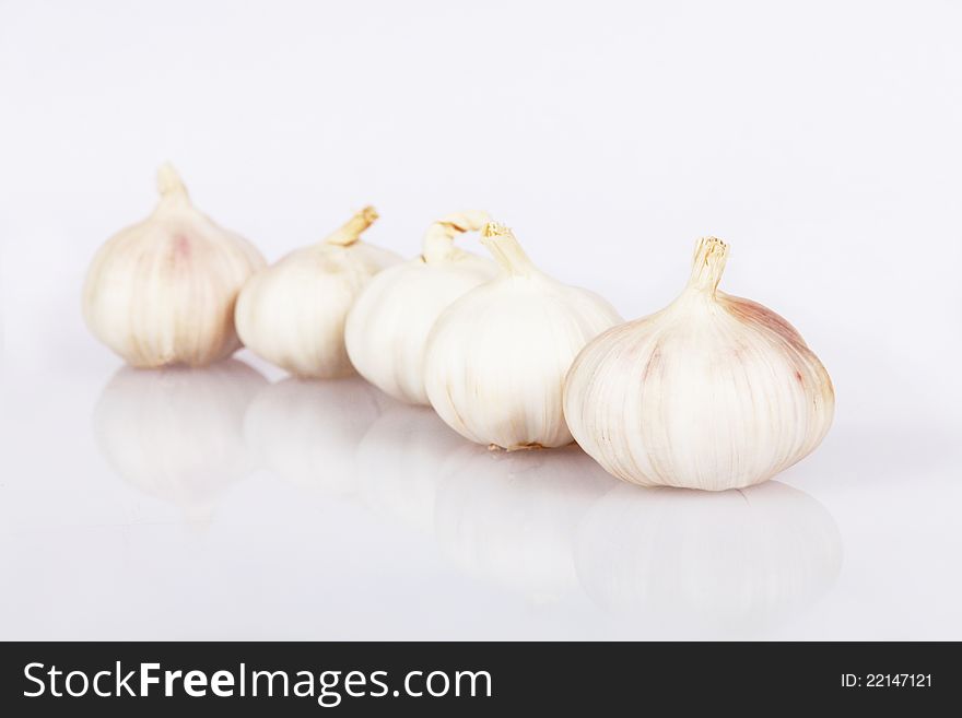 Photo of garlic in white back ground