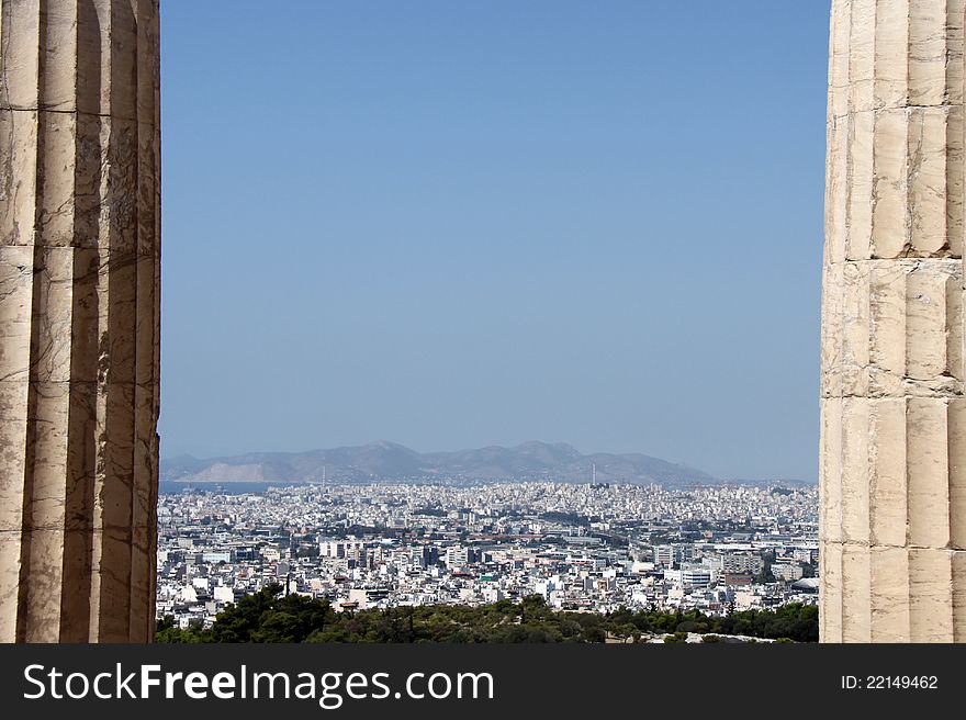 A view of Athens from Parthenon