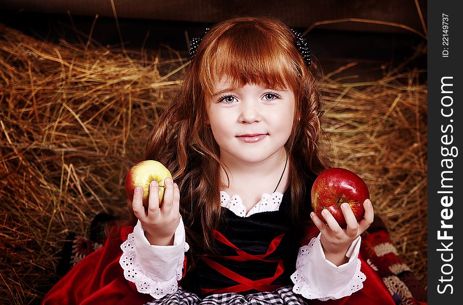 Little Red Riding Hood with apple