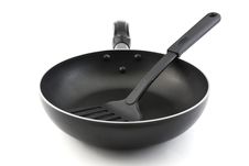 Pan With Handle And Spade Of Frying Pan Stock Image