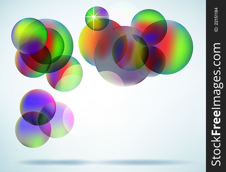 Modern abstract design with floating globes, eps10 vector. Modern abstract design with floating globes, eps10 vector