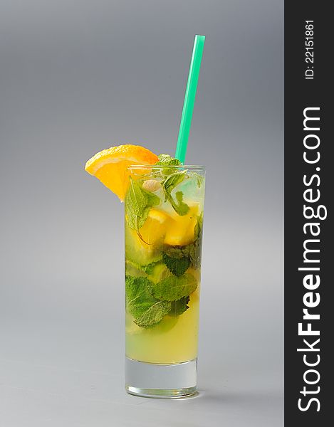 Classic Mint cocktail with orange. Classic Mint cocktail with orange