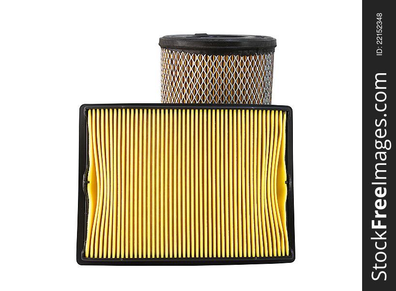 Close-up of a air filter isolated on white background