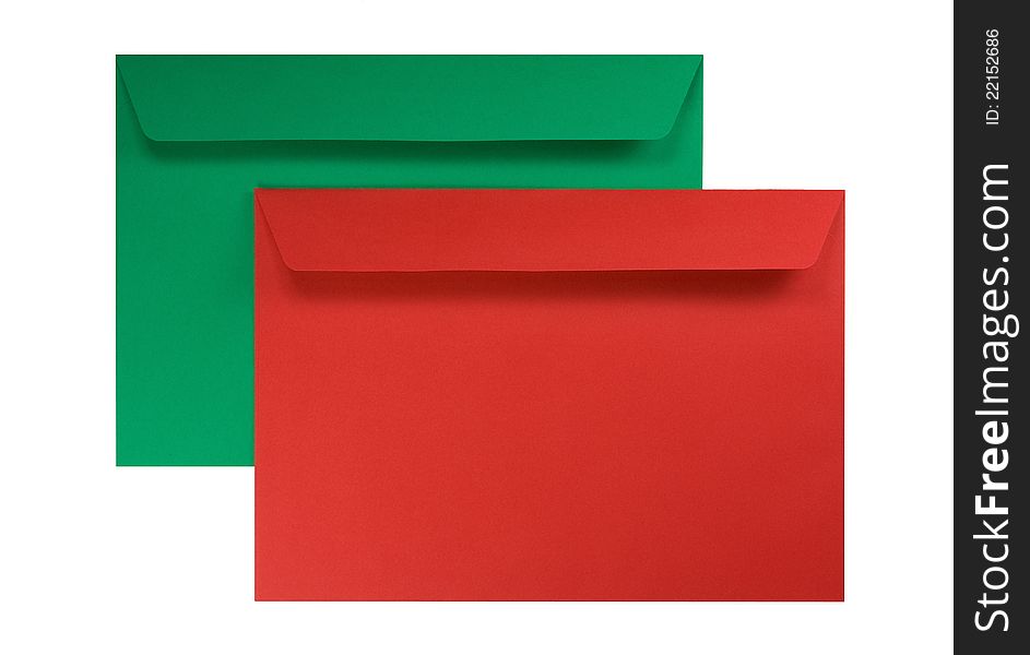 Two envelopes isolated on a white background. Two envelopes isolated on a white background