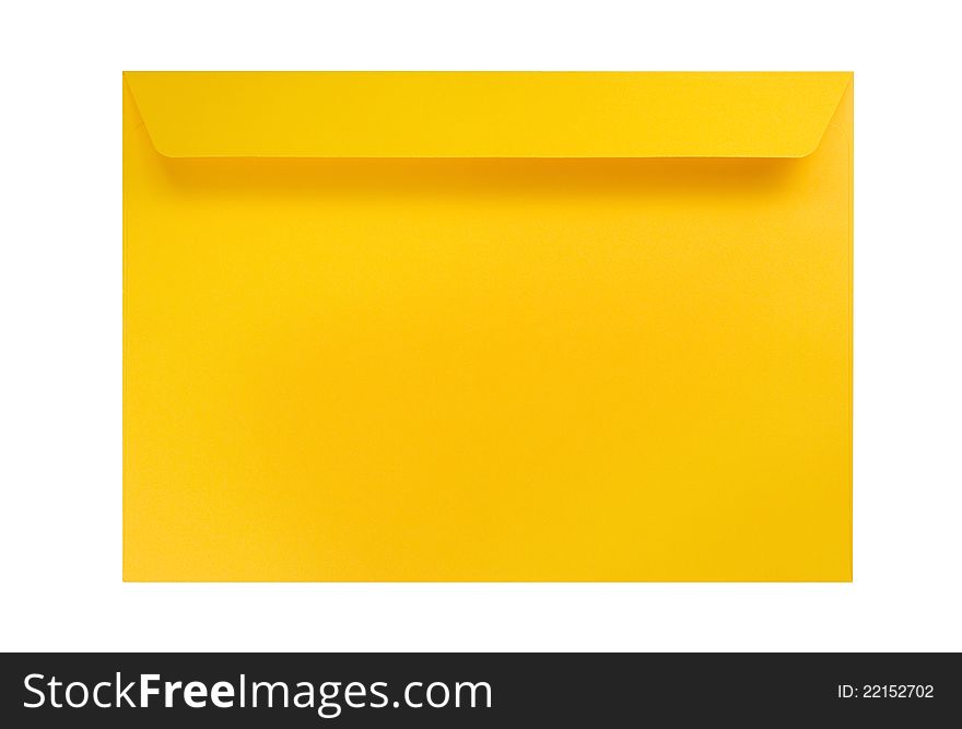 Yellow envelope isolated on white