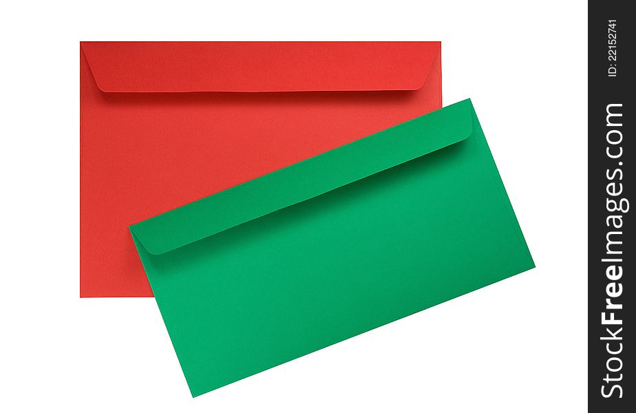 Two envelopes isolated on a white background. Two envelopes isolated on a white background