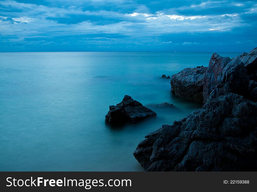 Sunset At the beach of Koh Lan , Thailand