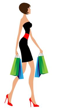 Woman With Shopping Bags Royalty Free Stock Photography Woman With Shopping Bags Royalty Free Stock Photography