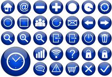 Blue Round Web Button Set Royalty Free Stock Photo