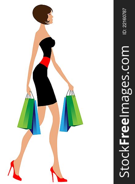 Woman with Shopping Bags